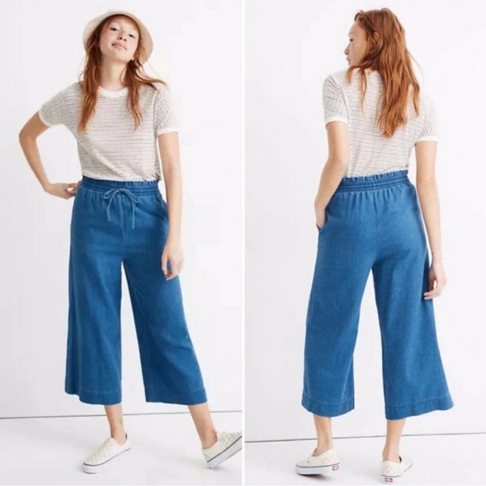 Madewell Huston pull-on crop pants in Denim / Chambray L